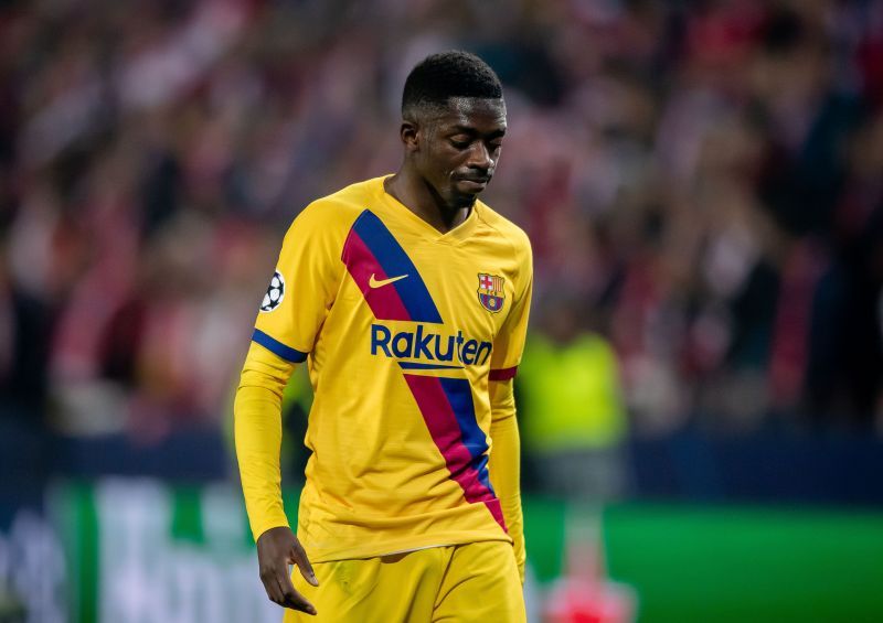 Ousmane Dembele in action for Barcelona