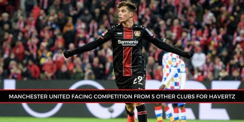 Kai Havertz of Leverkusen celebrates after scoring FSV Mainz 05