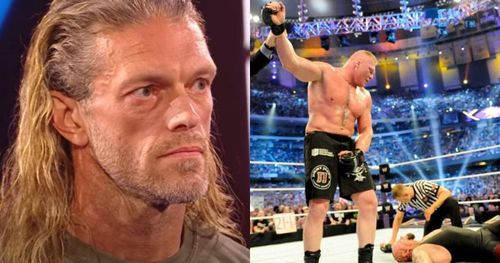 Edge/ Brock Lesnar after ending the Undertaker's WrestleMania streak.