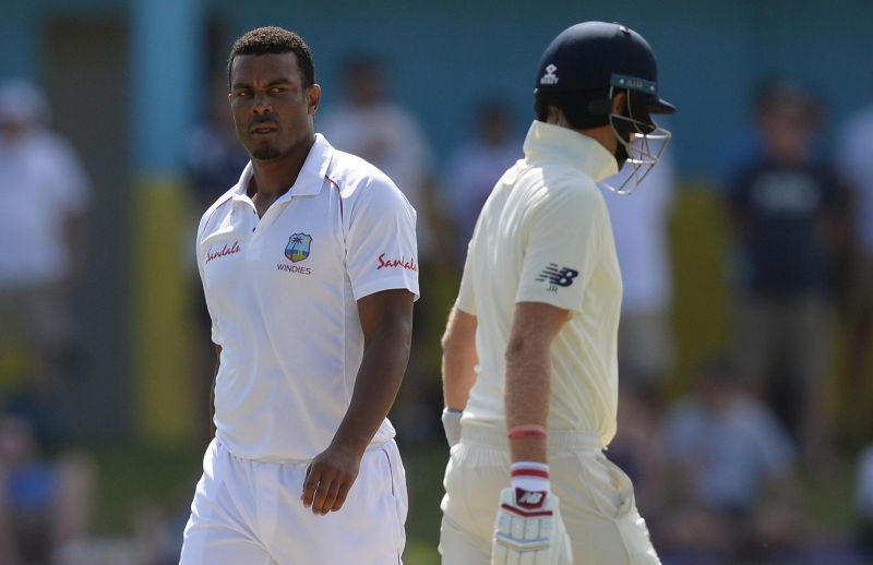 Shannon Gabriel and Joe Root