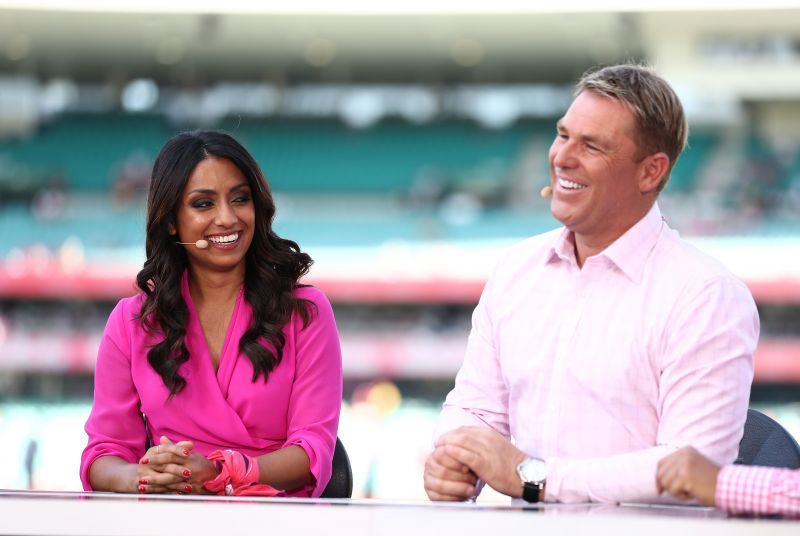 Isa Guha (left) with Shane Warne.&lt;p&gt;