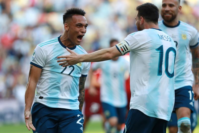 Lionel Messi and Lautaro Martinez play together for Argentine