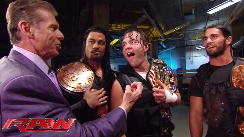 Vince McMahon backstage with The Shield