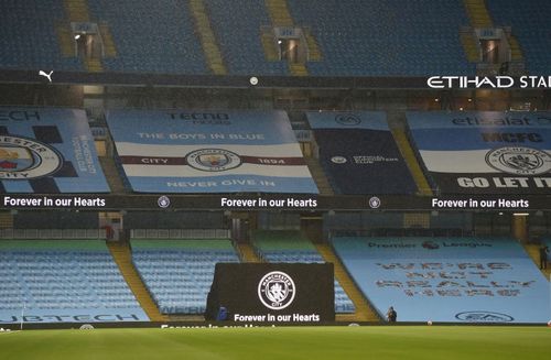 "We're not really here", read the installations around the stadium as the Premier League returned.