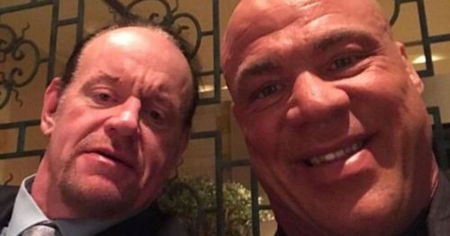 Undertaker and Kurt Angle.