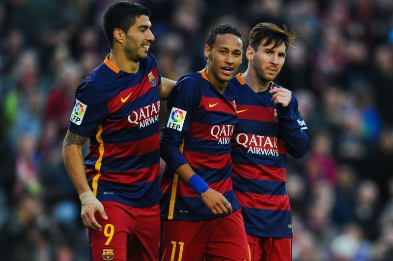 Luis Suárez, Neymar and Lionel Messi