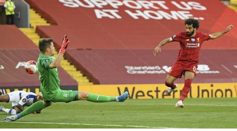 Salah was on the scoresheet against Crystal Palace.