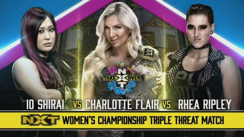 Charlotte Flair (c) vs. Rhea Ripley vs. Io Shirai