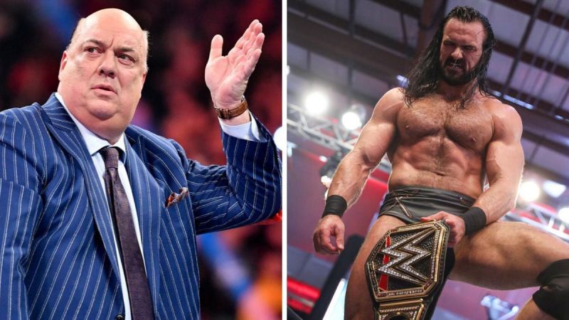 Paul Heyman (left); Drew McIntyre (right)