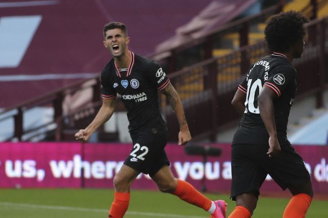 EPL winger Christian Pulisic scored the leveller for Chelsea against Aston Villa