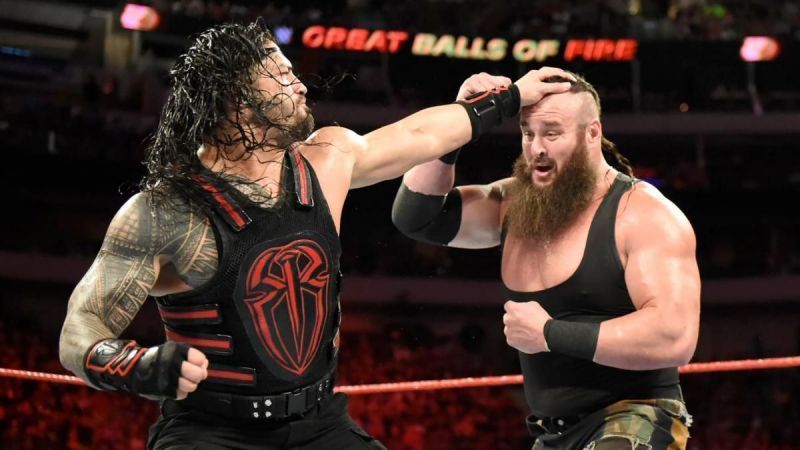 Braun Strowman and Roman Reigns fought at PPVs in 2017 and 2018