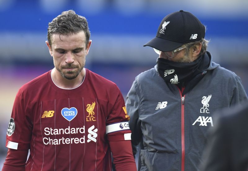 Jordan Henderson with Liverpool manager Jurgen Klopp