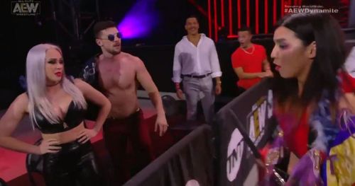 Cezar Bononi (in white) made a cameo appearance on AEW Dynamite.