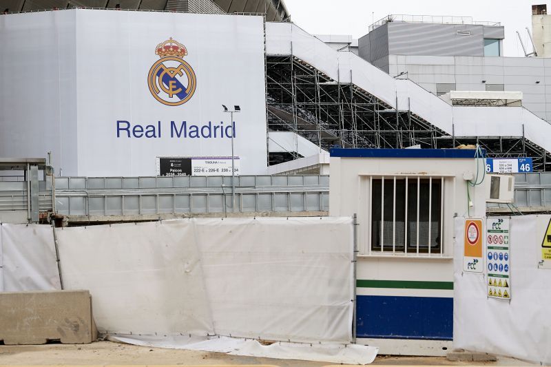 Work on the Santiago Bernabeu stadium has stopped due to a rising death toll