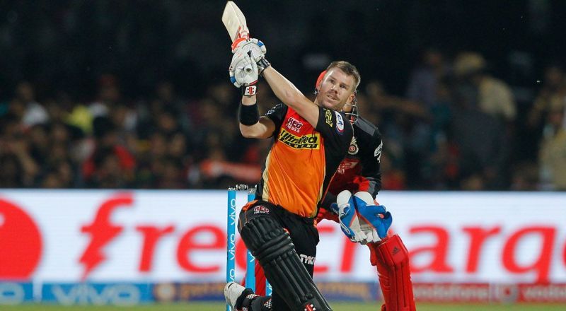 David Warner en route his match-winning innings of 85 in the IPL 2016 final.