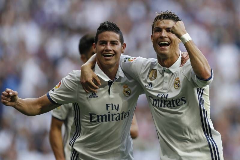 Cristiano Ronaldo and James Rodriguez played together for three years at Real Madrid