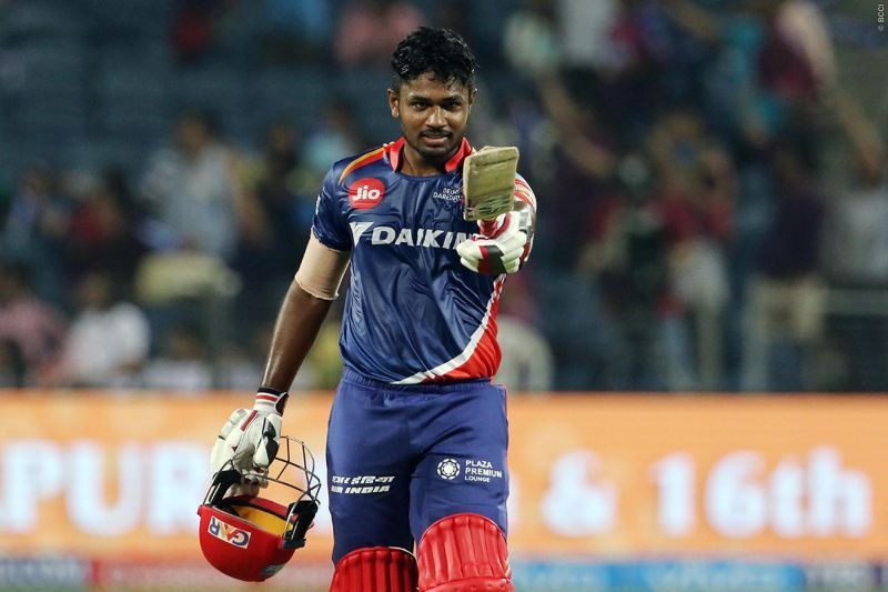 Sanju Samson celebrates