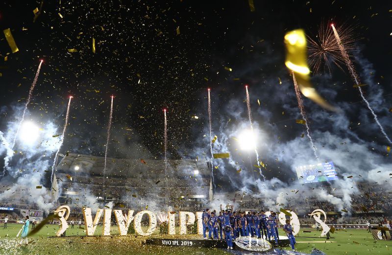 Scenes after IPL 2019 final with Mumbai Indians crowned champions.