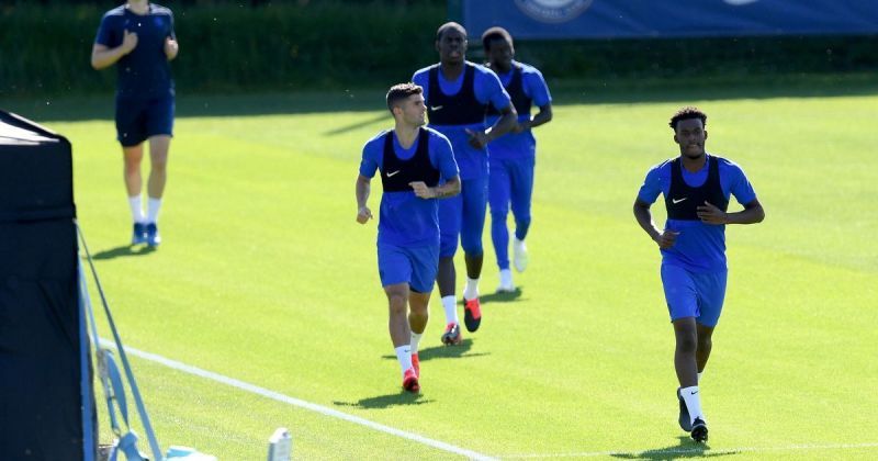 EPL side Chelsea seen training at Cobham