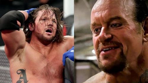 AJ Styles (left); The Undertaker (right)