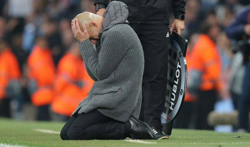 Pep Guardiola after Raheem Sterling&#039;s goal was disallowed against Tottenham Hotspur