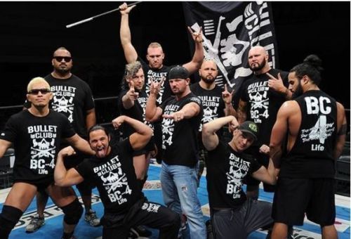 AJ Styles with the rest of the Bullet Club