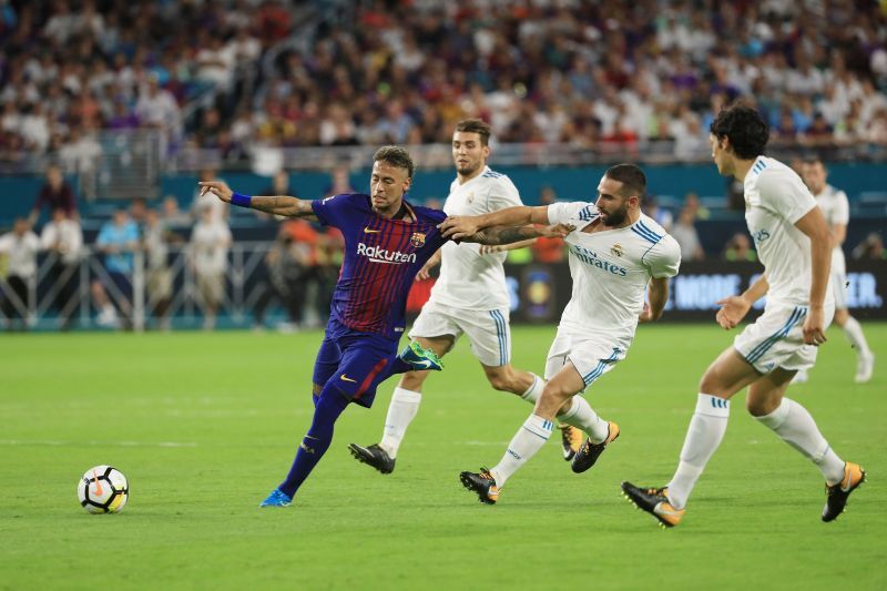 Neymar in action for Barcelona