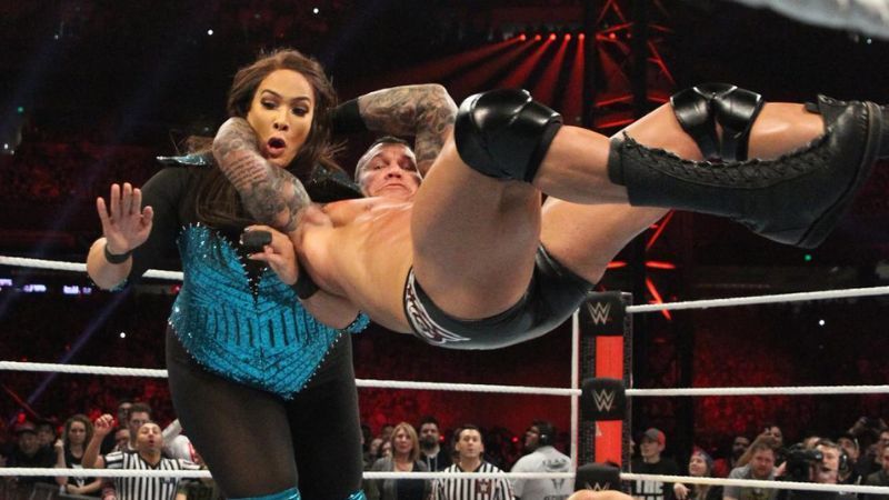 Nia Jax received an RKO from Randy Orton in the 2019 WWE Men's Royal Rumble