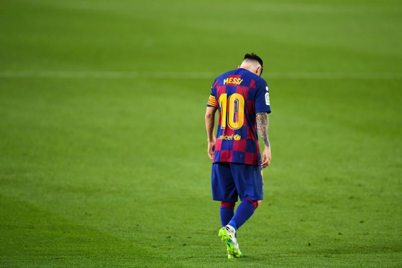 Lionel Messi for FC Barcelona against Club Atletico de Madrid in the La Liga