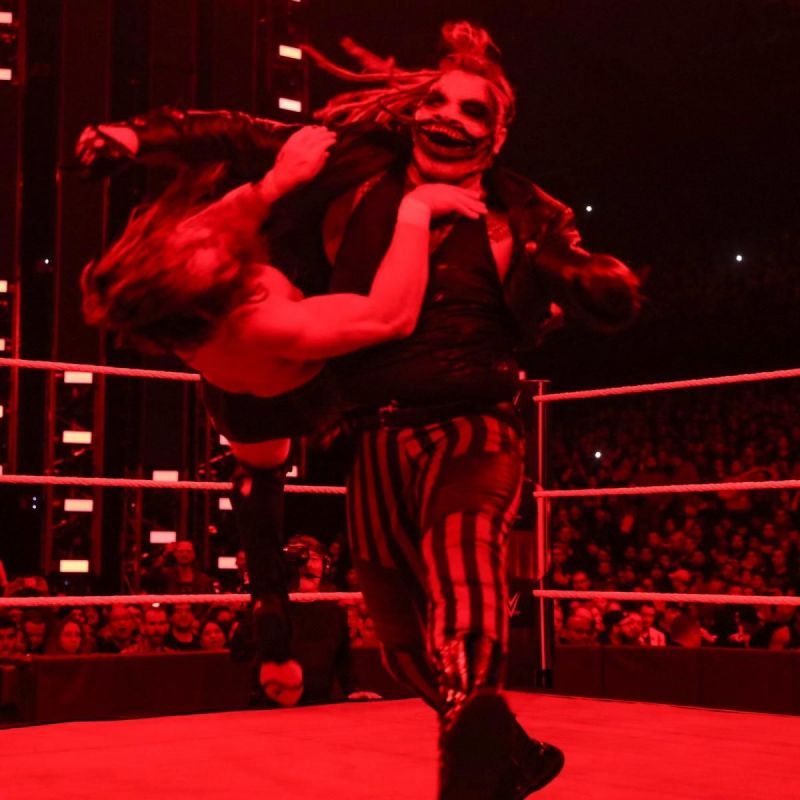 The Fiend lays out Daniel Bryan with a Clothesline.