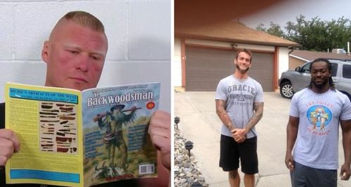 Brock Lesnar and CM Punk (with Kofi Kingston)