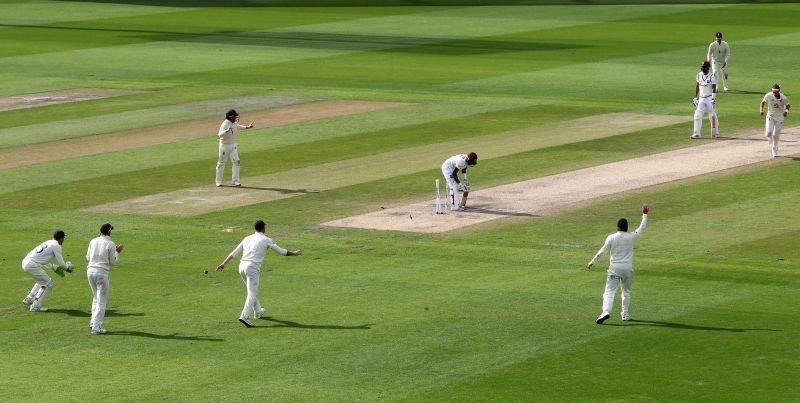 The hero of the previous tie, West Indies' Jermaine Blackwood bites the dust.