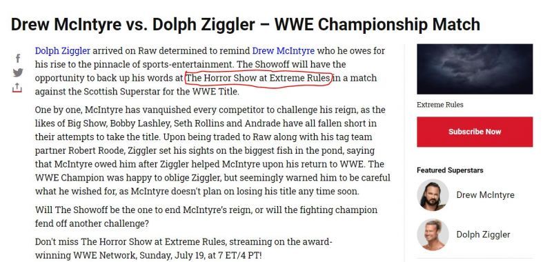 Will Drew McIntyre walk out of Extreme Rules with the WWE Championship?