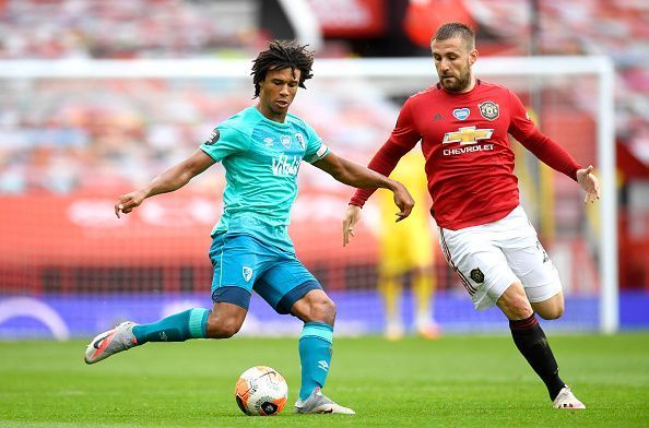 Nathan Ake in action against Manchester United
