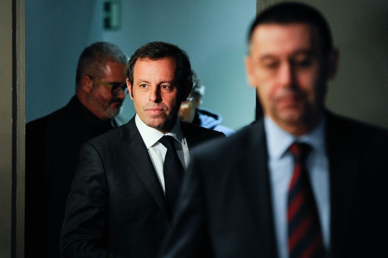 Sandro Rosell (left) shifted away from Barcelona&rsquo;s core values.