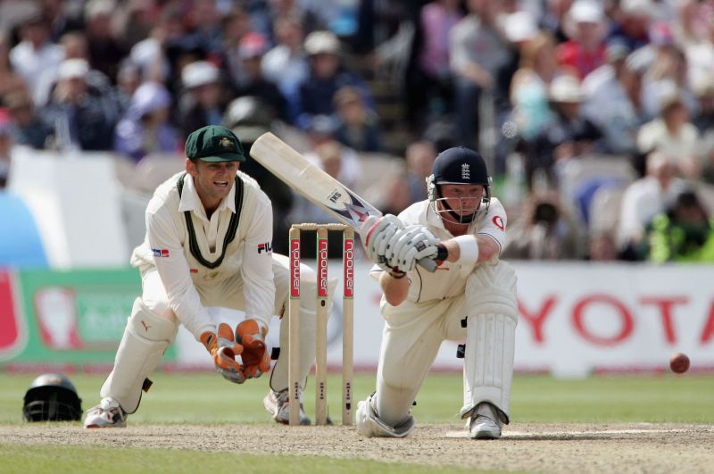 Adam Gilchrist keeping the wickets for Australia during Ashes 2005