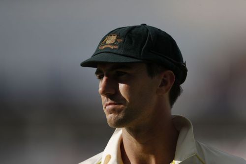 Pat Cummins in action during the Ashes