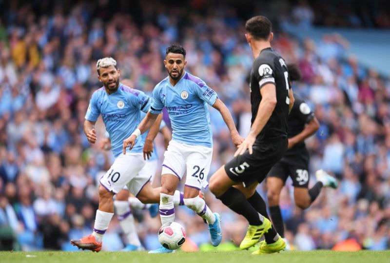 Riyad Mahrez in action during the reverse fixture