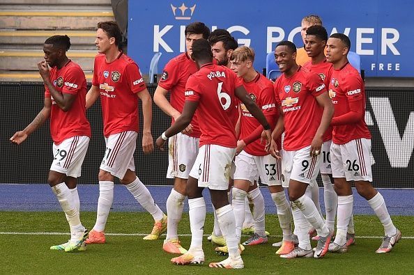 Manchester United beat Leicester City by a goal