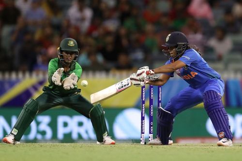 India's Veda Krishnamurthy in action during Women's T20 World Cup.