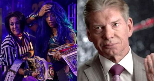 Bayley, Sasha Banks, and Vince McMahon.