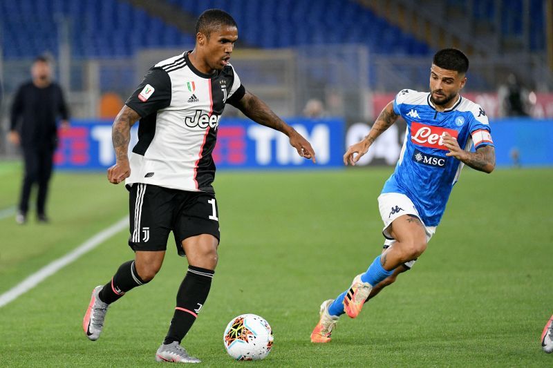 Douglas Costa in action against Napoli in the Juventus Coppa Italia: Final