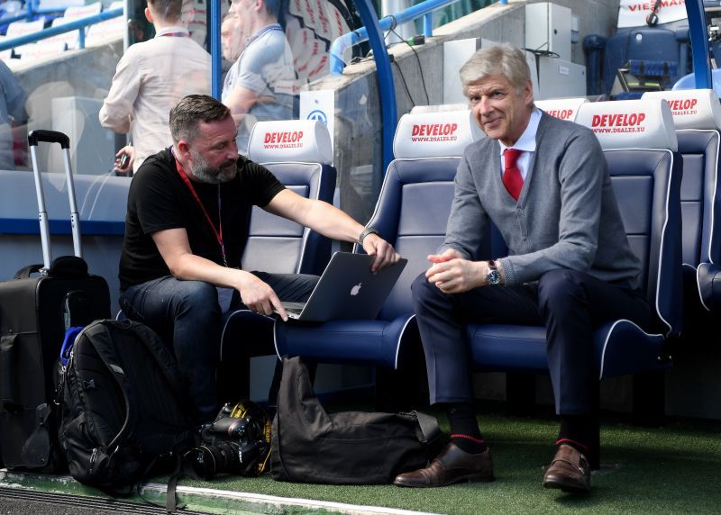 Arsene Wenger (right) liked his teams to play stylish, free flowing football with an emphasis on attack.