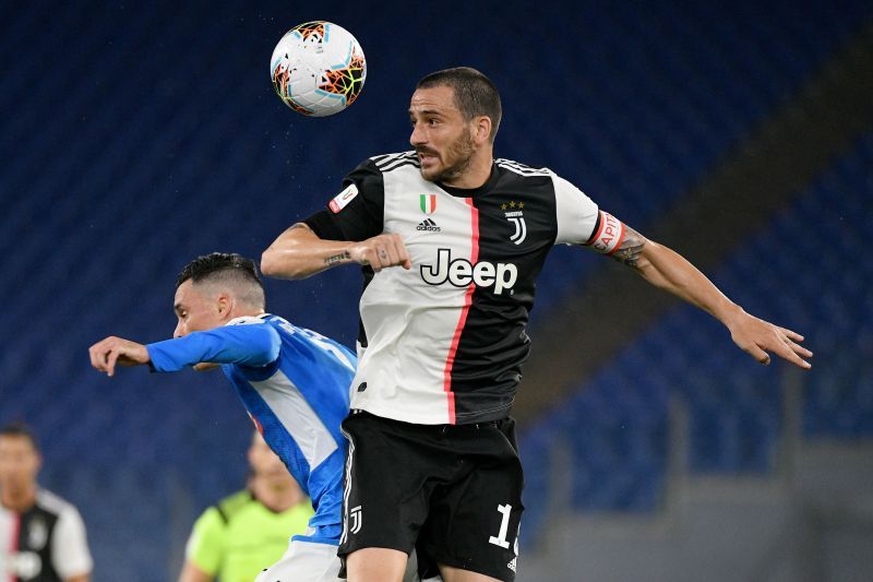 Leonardo Bonucci rises to head the ball