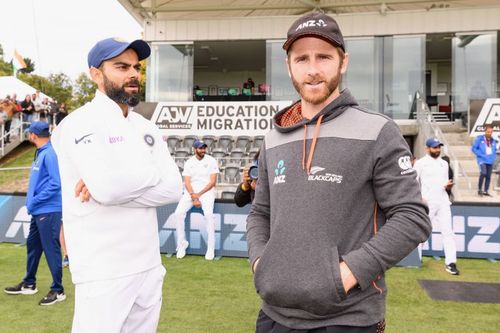 Virat Kohli (left) with Kane Williamson.