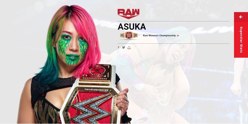 Asuka is still listed as the RAW Women's Champion.