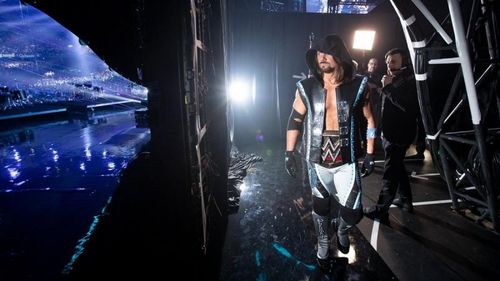 AJ Styles about to make his entrance into the WWE arena