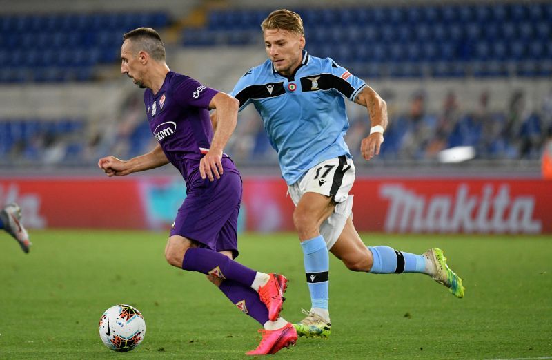 Franck Ribery in action for Fiorentina in the Serie A