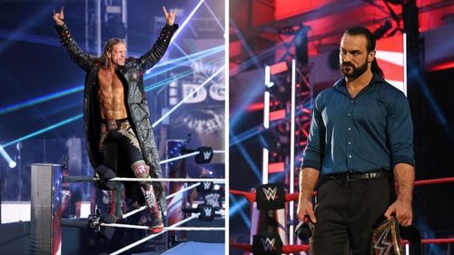 Edge (left); Drew McIntyre (right)