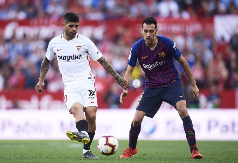 Ever Banega in action for Sevilla